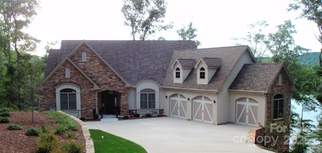 view of front of house with a garage