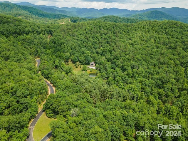 bird's eye view with a mountain view