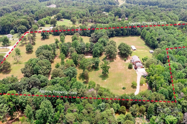 4299 Randleman Rd, Iron Station, NC 28080 - birds eye view of property with a view of trees and a rural view