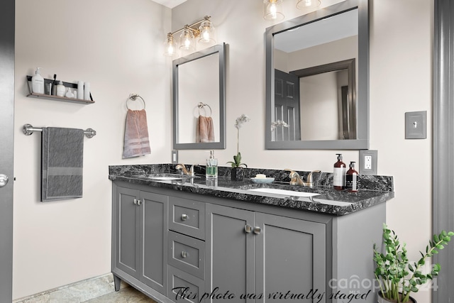 4299 Randleman Rd, Iron Station, NC 28080 - full bathroom with double vanity and a sink