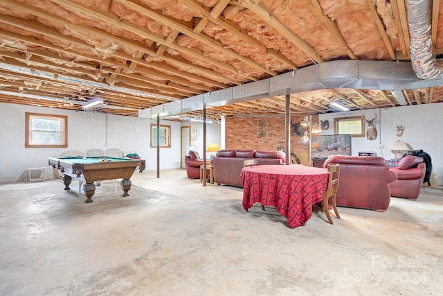 interior space featuring billiards