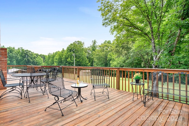 4299 Randleman Rd, Iron Station, NC 28080 - wooden deck with outdoor dining space