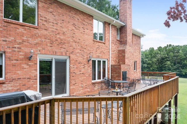 4299 Randleman Rd, Iron Station, NC 28080 - wooden terrace featuring outdoor dining space and a grill