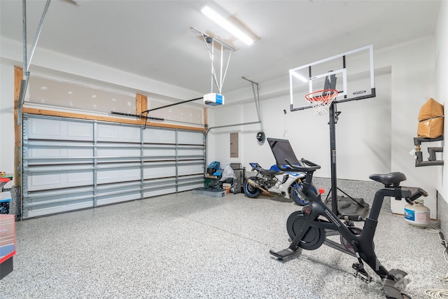 garage featuring a garage door opener