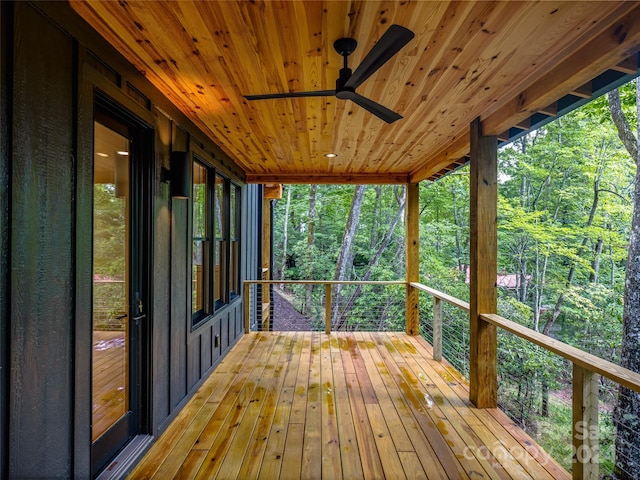 deck featuring ceiling fan