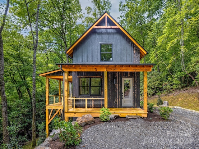 view of front of home with a porch