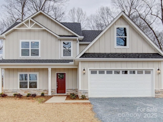 craftsman-style house with a garage