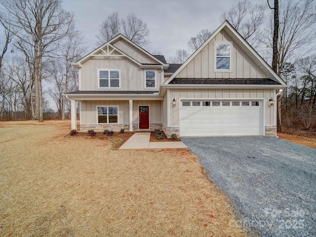 craftsman house with a garage