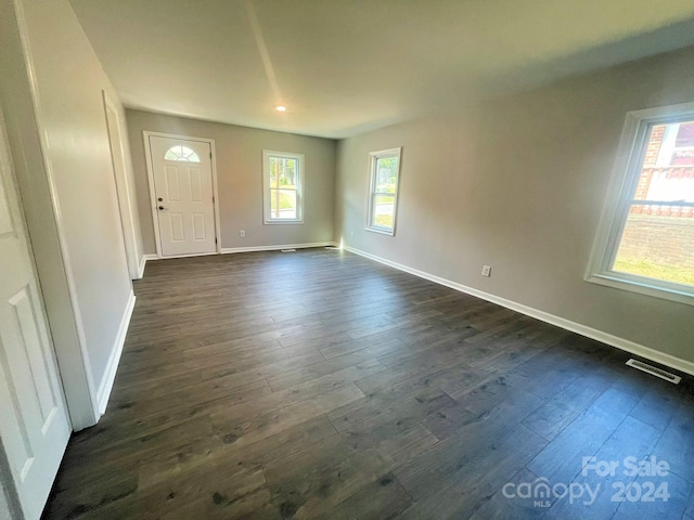 foyer entrance featuring dark hardwood / wood-style floors