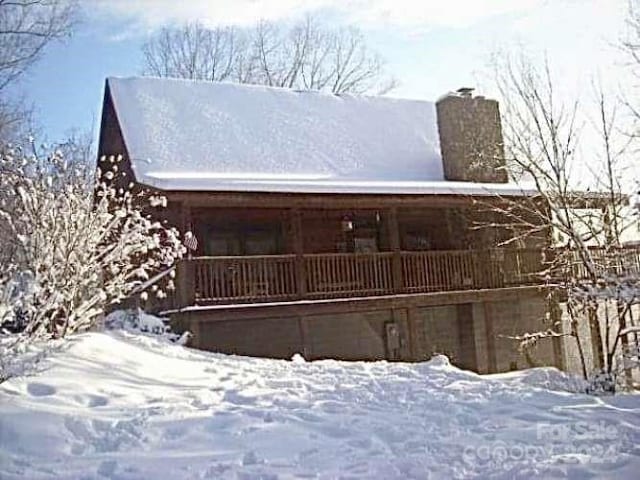 view of snow covered exterior