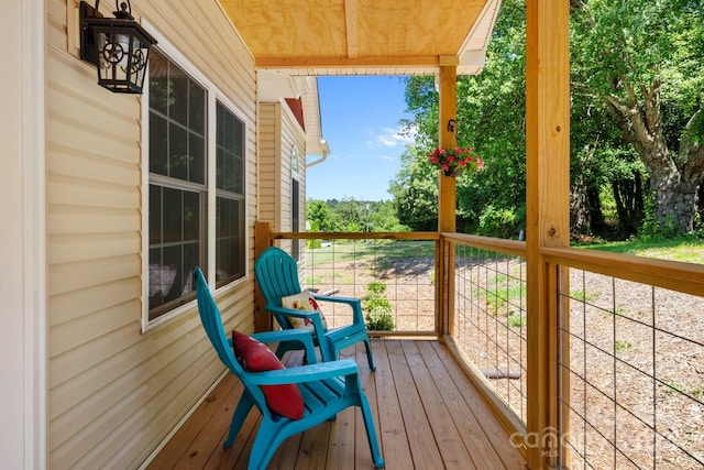 deck featuring a porch