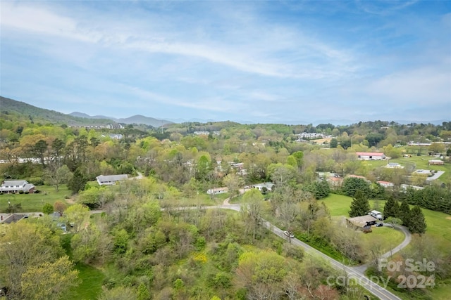 birds eye view of property featuring a mountain view