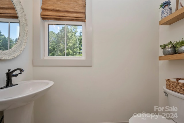 bathroom with sink and toilet