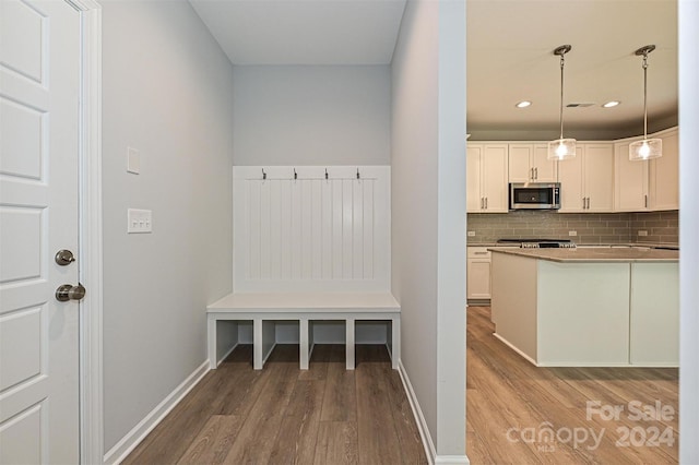 mudroom featuring hardwood / wood-style flooring