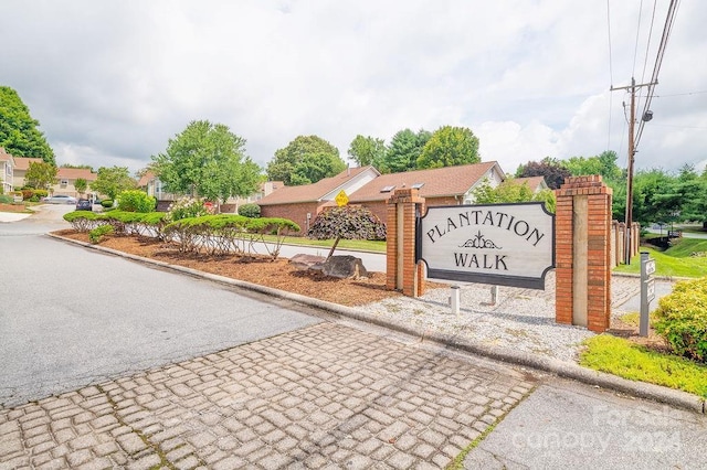 view of community sign