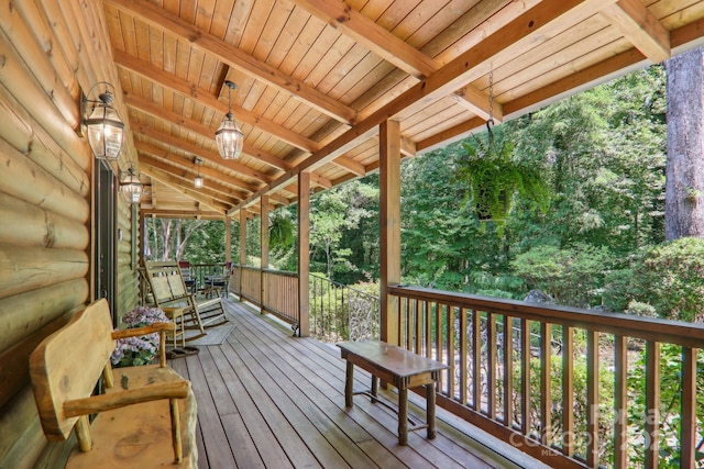 view of wooden terrace