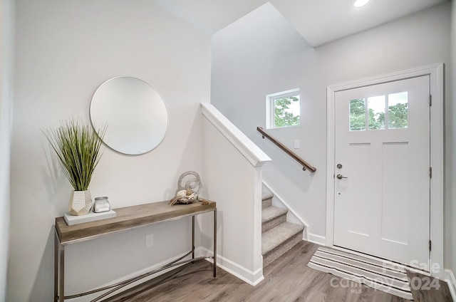 entryway featuring light hardwood / wood-style floors