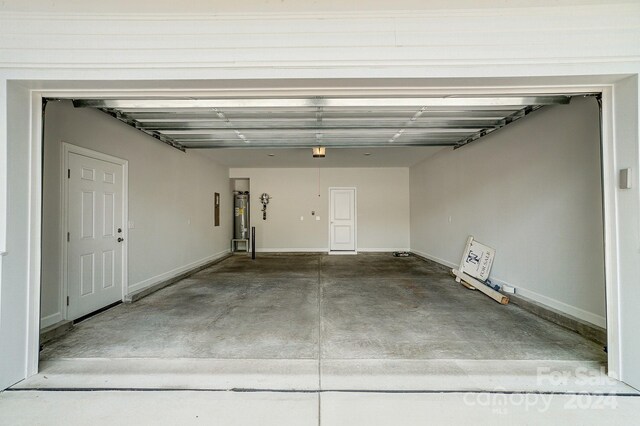 garage with water heater