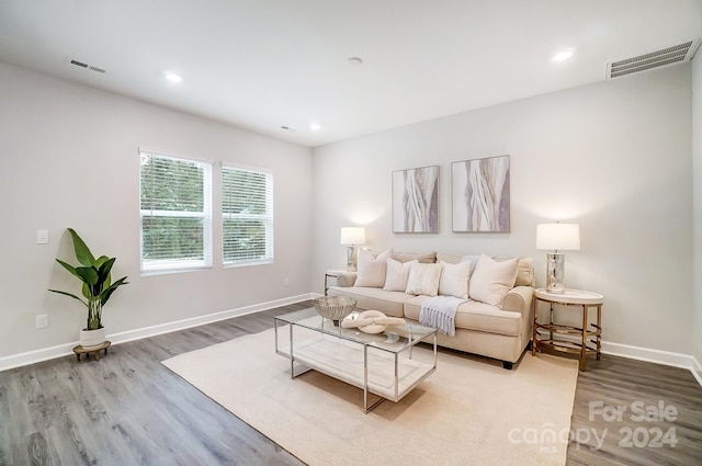 living room featuring hardwood / wood-style floors