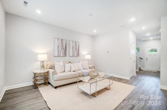 living room featuring hardwood / wood-style floors