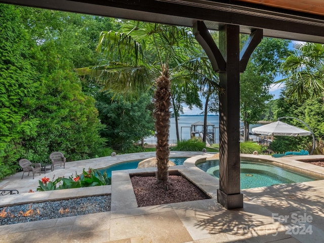 view of pool featuring a patio area