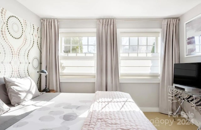 bedroom with multiple windows