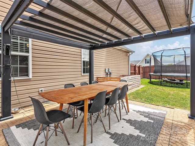 view of patio featuring a trampoline