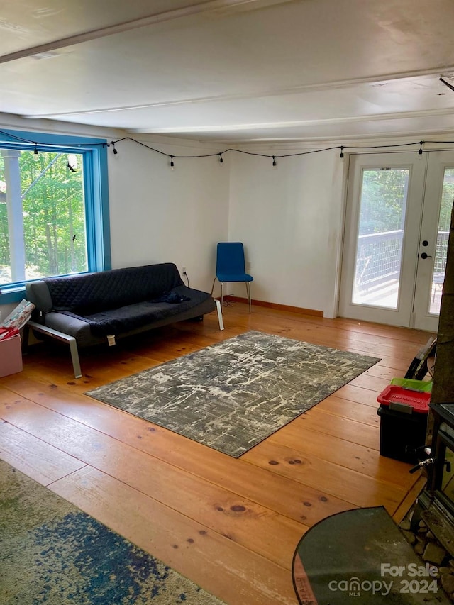 living room featuring hardwood / wood-style flooring