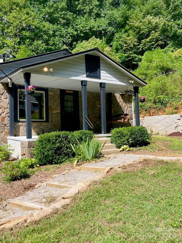 bungalow-style home with a porch