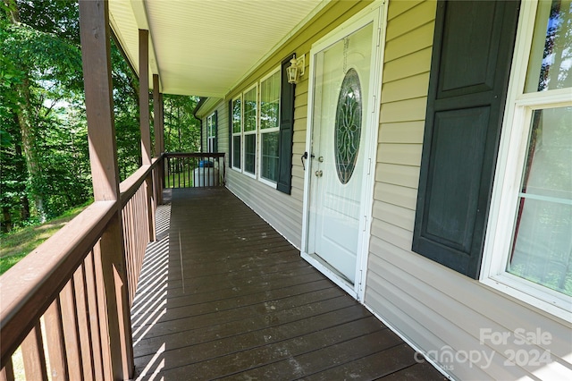 wooden deck with a porch