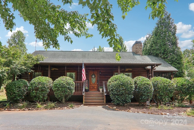 cabin with a porch