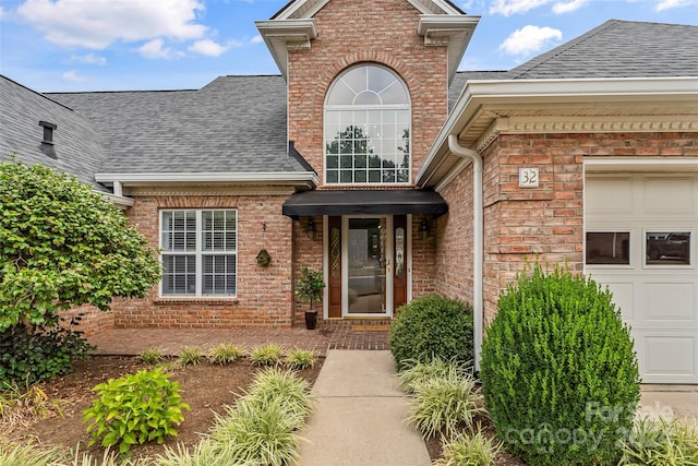 entrance to property with a garage