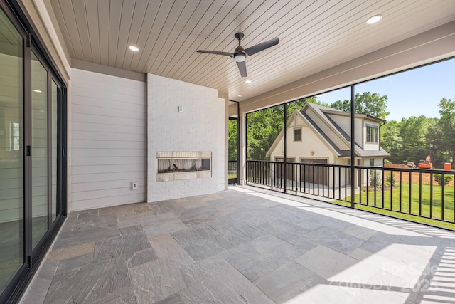 view of patio with a ceiling fan