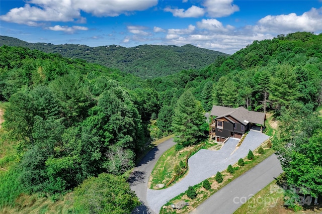 drone / aerial view with a mountain view