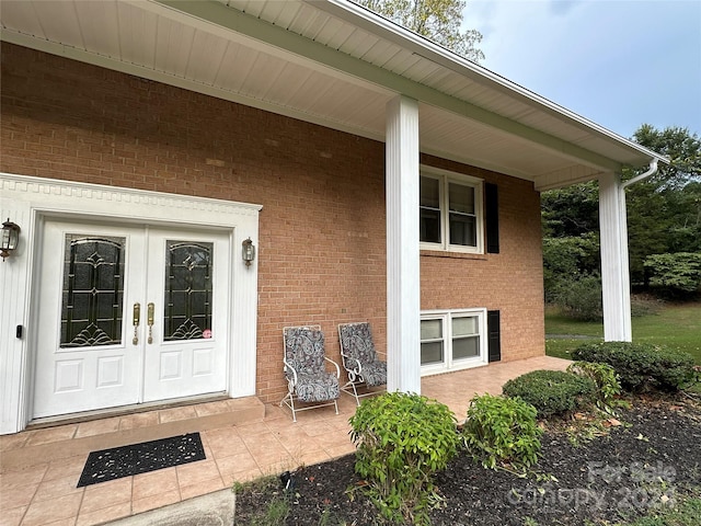 view of exterior entry with french doors