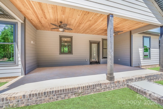 view of patio / terrace with ceiling fan