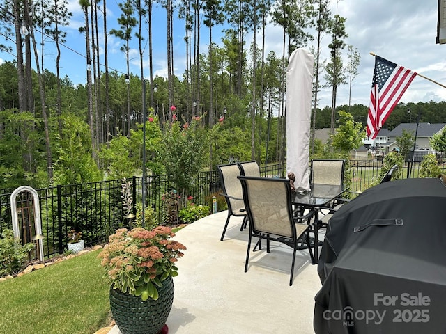 view of patio with area for grilling