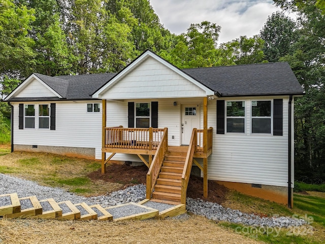 view of front of property with covered porch