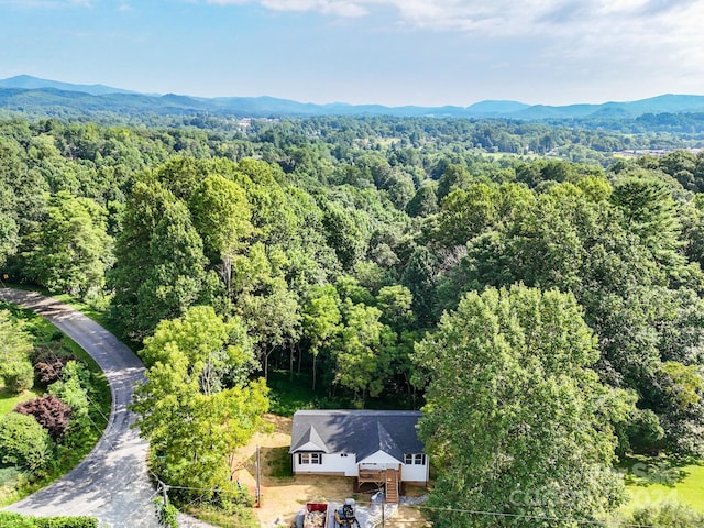 drone / aerial view with a mountain view