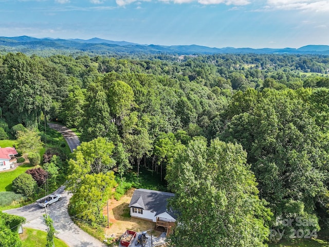 bird's eye view with a mountain view