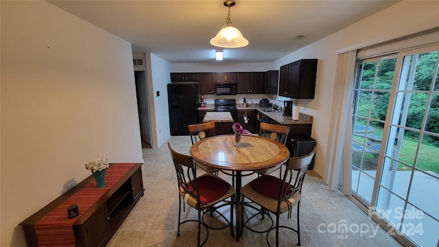 dining area with visible vents