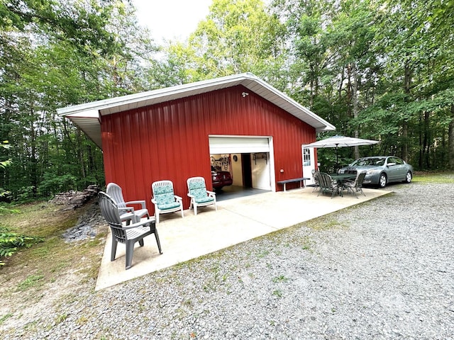 view of garage