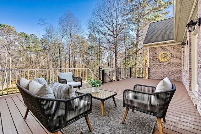 deck featuring an outdoor hangout area