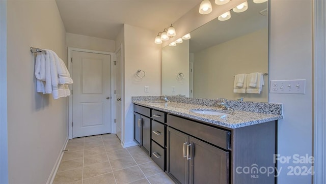 bathroom featuring vanity and tile patterned flooring