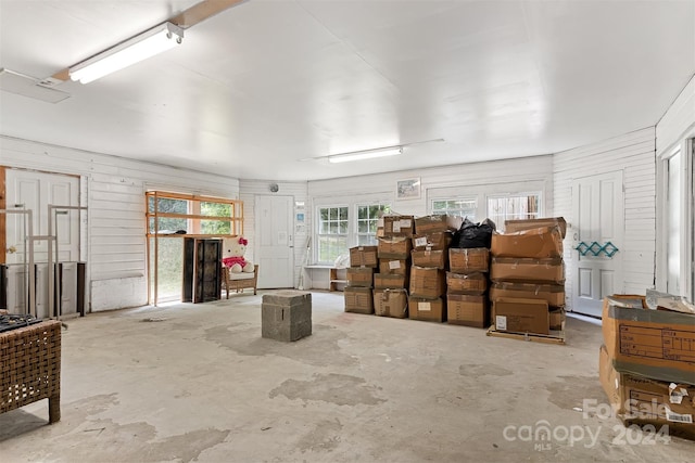 interior space with wood walls