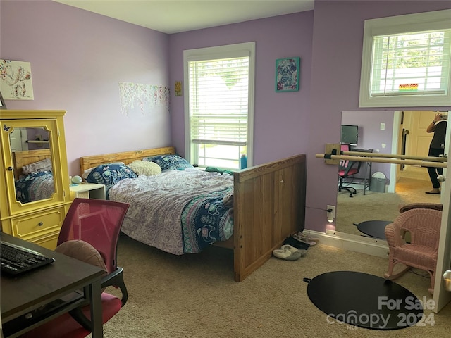 bedroom featuring carpet