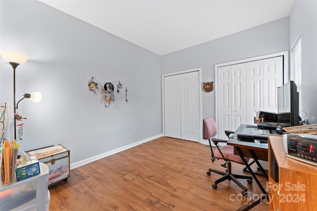 office featuring light wood-type flooring