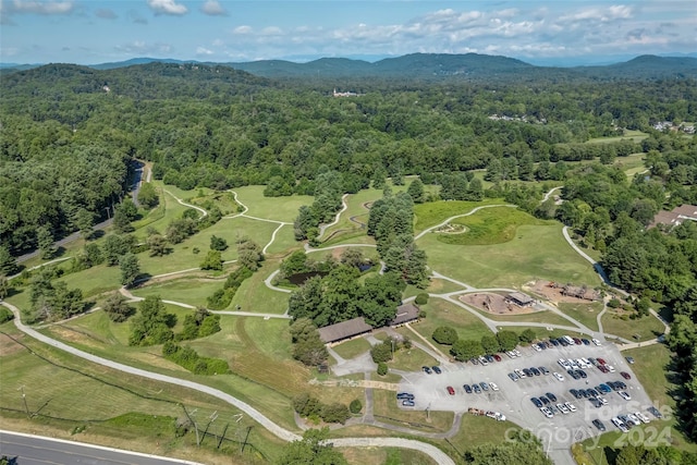 drone / aerial view featuring a mountain view