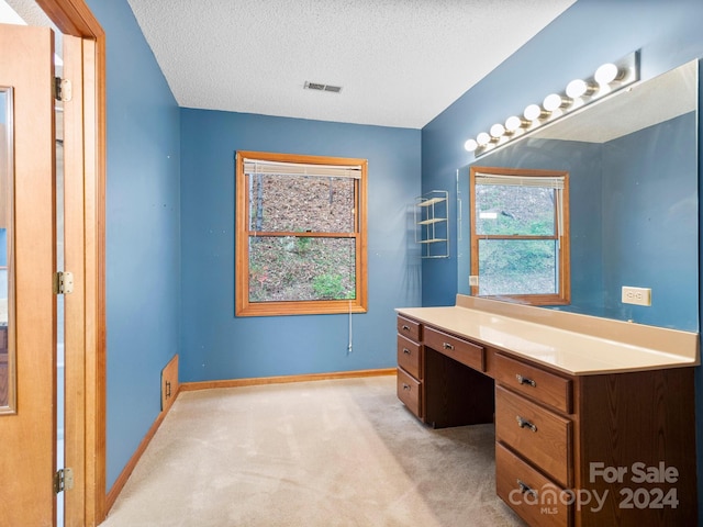 bathroom featuring vanity and a textured ceiling