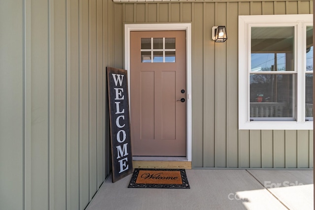 view of exterior entry